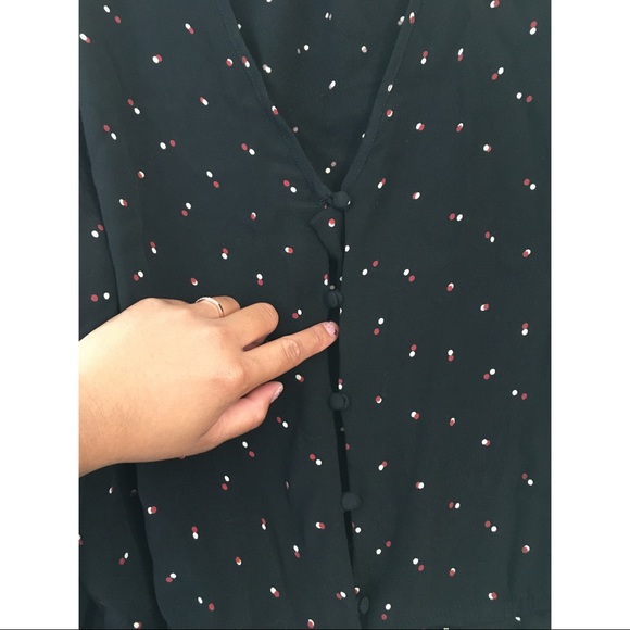 Rails Blouse Polka Dot Ruffle Black Extra Small - Picture 10 of 13